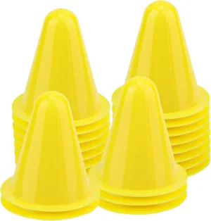 20pcs Soccer Cones, 3.15 Inch Mini Sports Pylons for Drills Small Training Cones Field Markers for Basketball Football Agility and Footwork Practice Outdoor Indoor Equipment (Yellow)