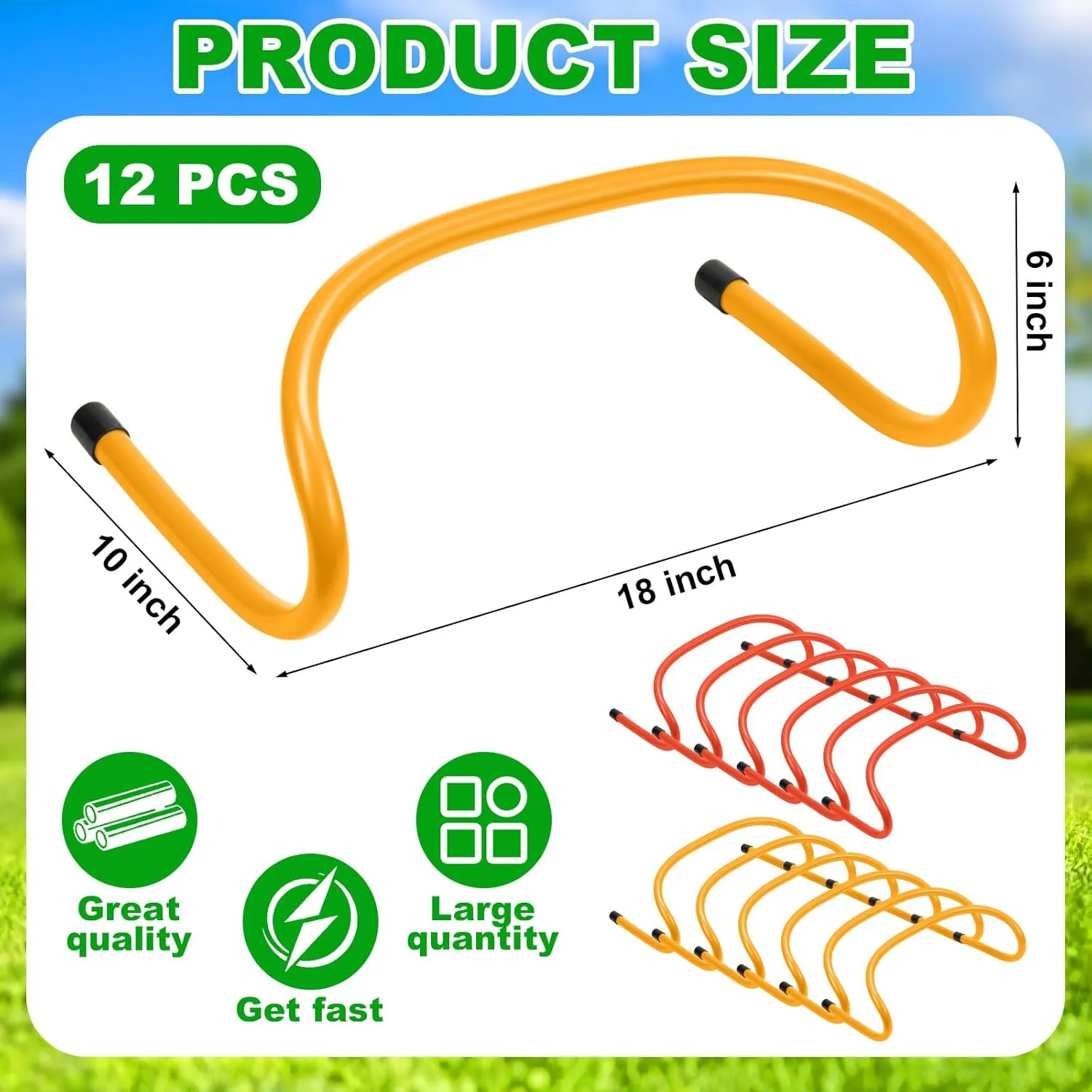 32 Pcs 6" Agility Training Hurdles Speed Training Hurdles and Marker Cones Equipment Agility for Athletes Soccer Football Basketball or Plyometric Exercise Compact Storage