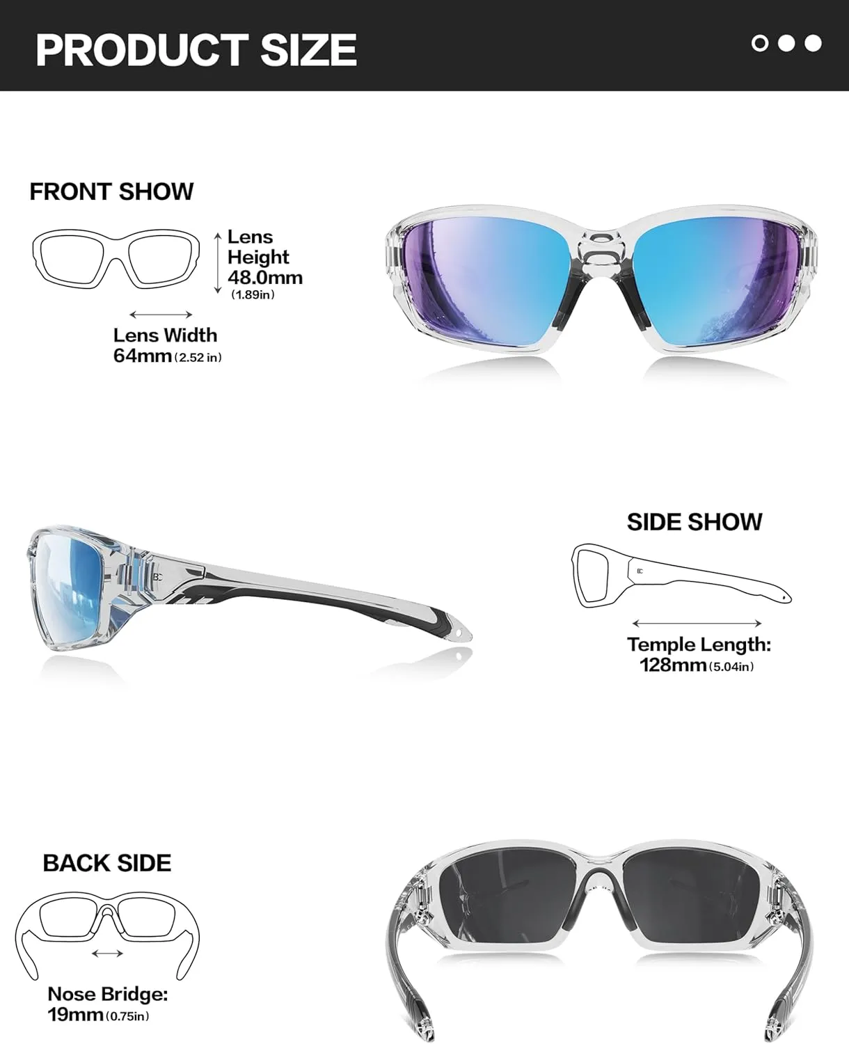 BIRCEN Sport Polarized Sunglasses for Men - Women:UV Protection Shades for Fishing Driving Cycling Running