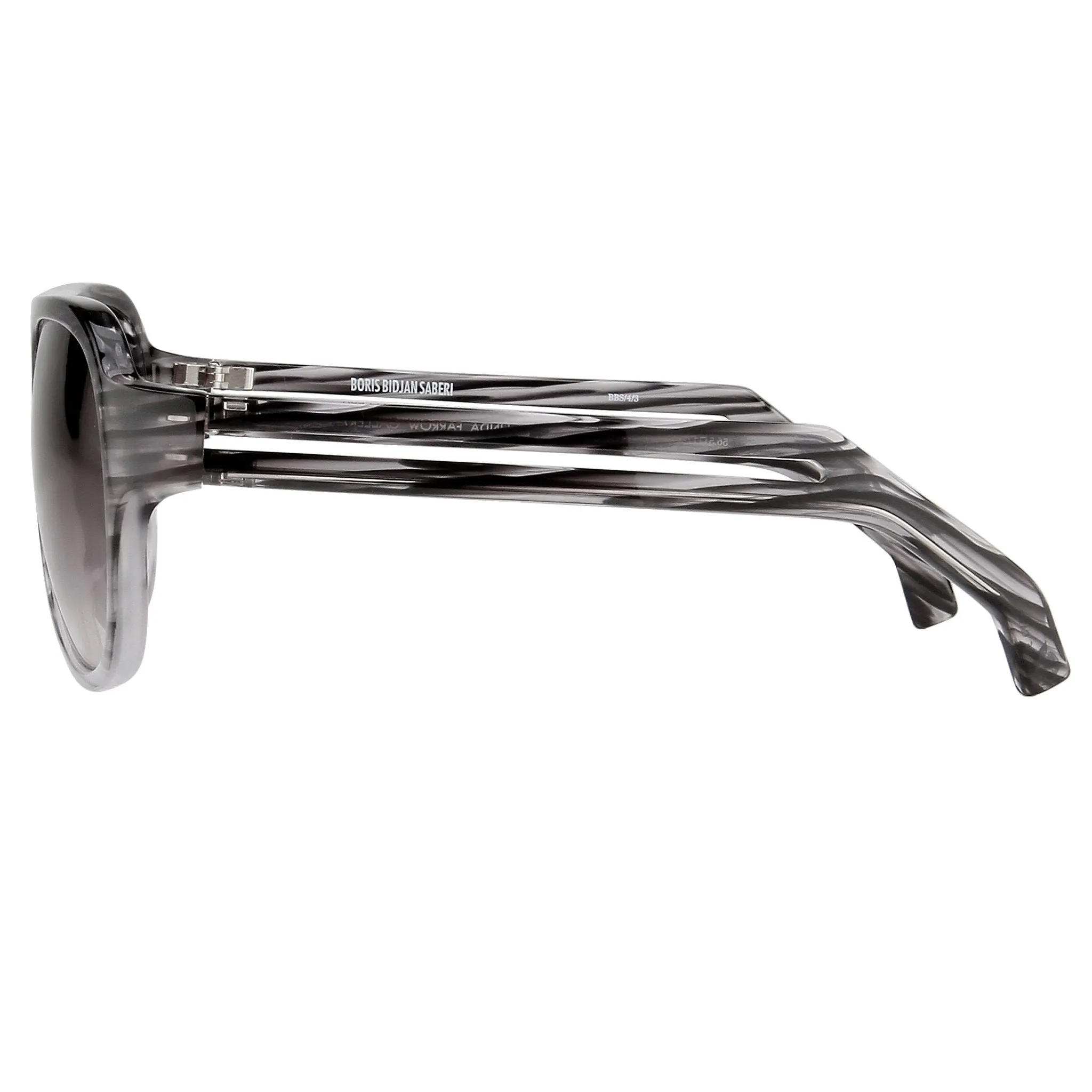 Boris Bidjan Saberi Sunglasses Striped Grey and Purple