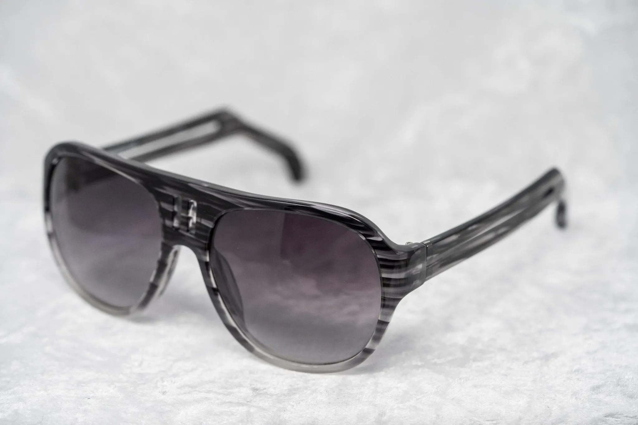 Boris Bidjan Saberi Sunglasses Striped Grey and Purple