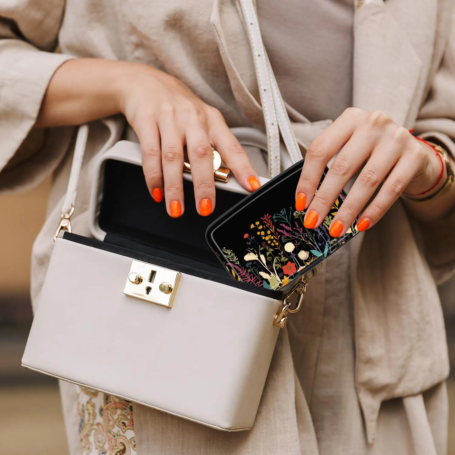 Card Holder Credit Cards Holder for Women RFID wallet women Business Card Holder Wallet Mini Aluminum Card Wallet RFID Blocking Slim Metal Hard Card for Women, Beautiful Flowers and Plants