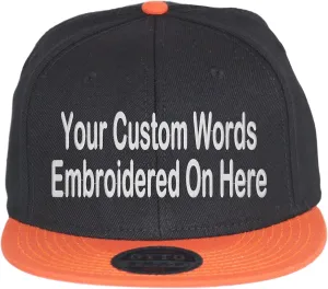 Custom Snapback Hat. Otto. Embroidered. Your Own Text Flatbill Bill Snapback
