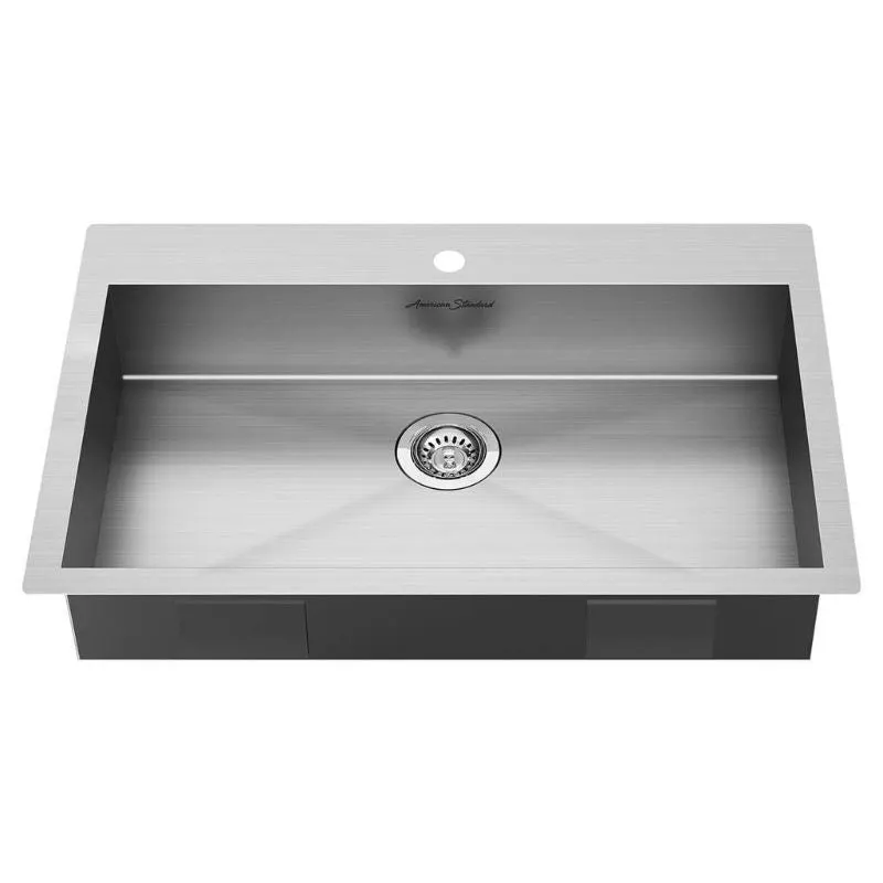 Edgewater 33" Single Basin Undermount Drop-In Kitchen Sink in Stainless Steel