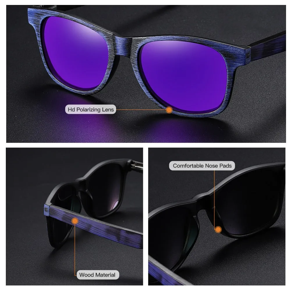 Handmade Bamboo and Wood Polarized Men's Sunglasses Hot With Wooden Box