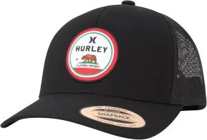 Hurley Mens Trucker Hat - Flat Brim Mesh Baseball Cap and Hats for Men with Adjustable Snapback Closure