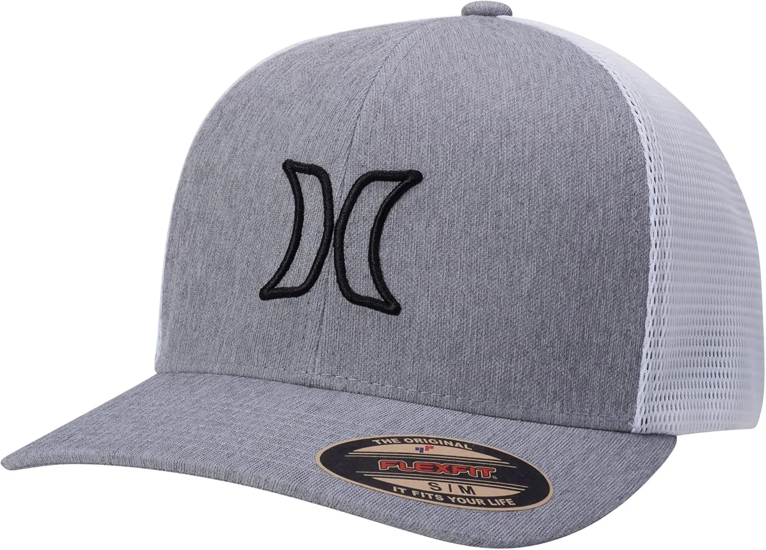 Hurley Men's Trucker Hat - Lightweight Breathable Stretch Mesh Back Curved Bill Baseball Cap with 3D Front Icon Logo
