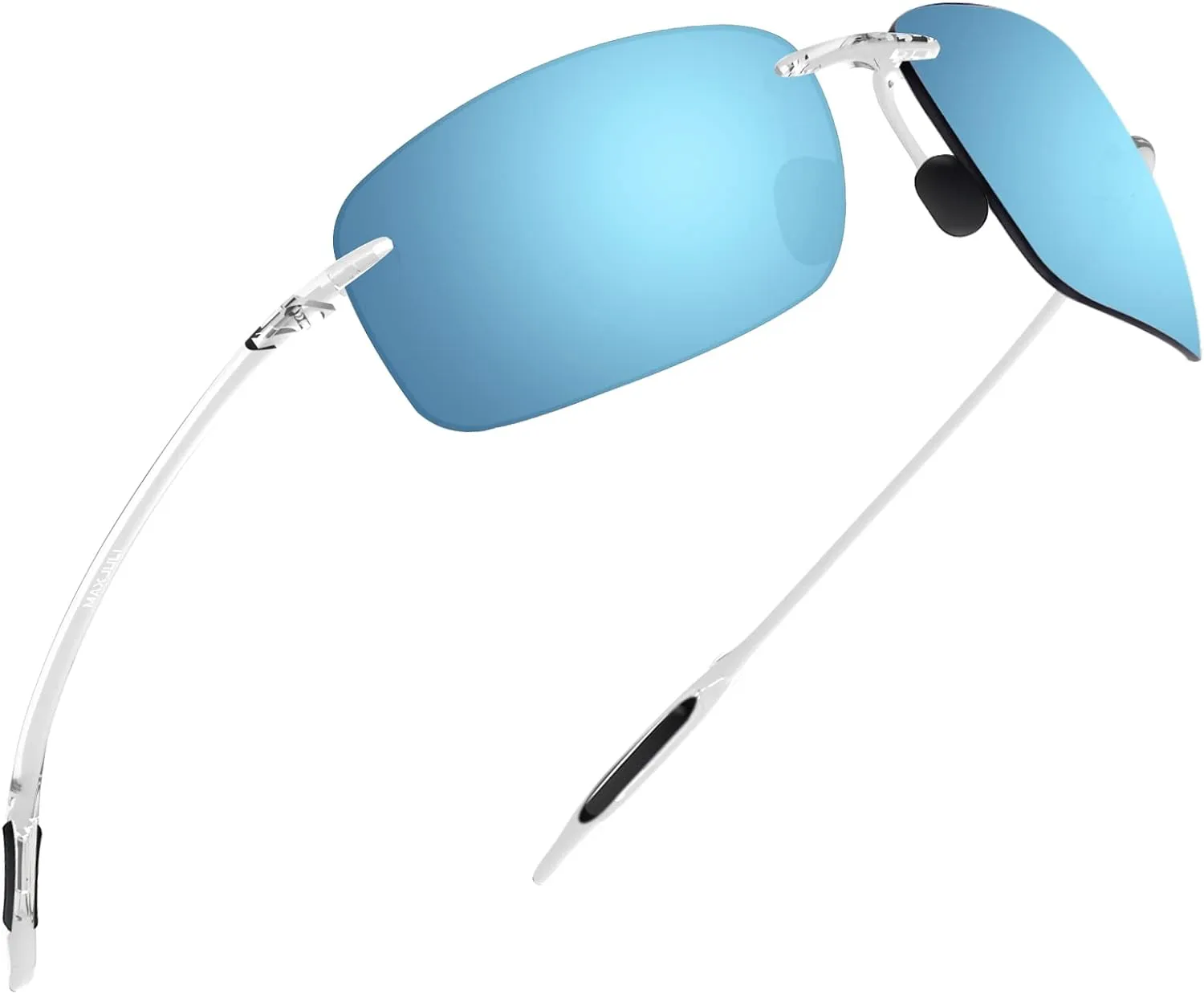 JULI Sports Sunglasses for Men Women Tr90 Rimless Frame for Running Fishing Golf Surf Driving MJ8009