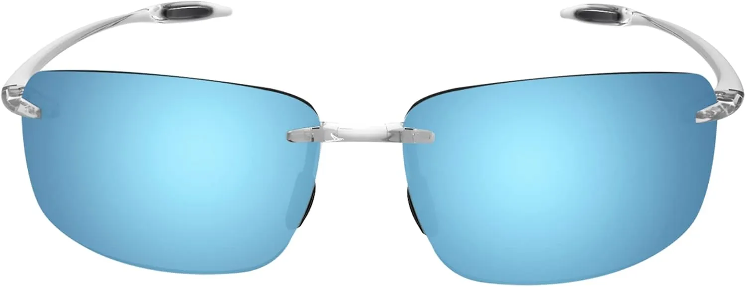 JULI Sports Sunglasses for Men Women Tr90 Rimless Frame for Running Fishing Golf Surf Driving MJ8009