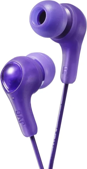 JVC Gumy in Ear Earbud Headphones, Powerful Sound, Comfortable and Secure Fit, Silicone Ear Pieces S/M/L - HAFX7V Purple, Small