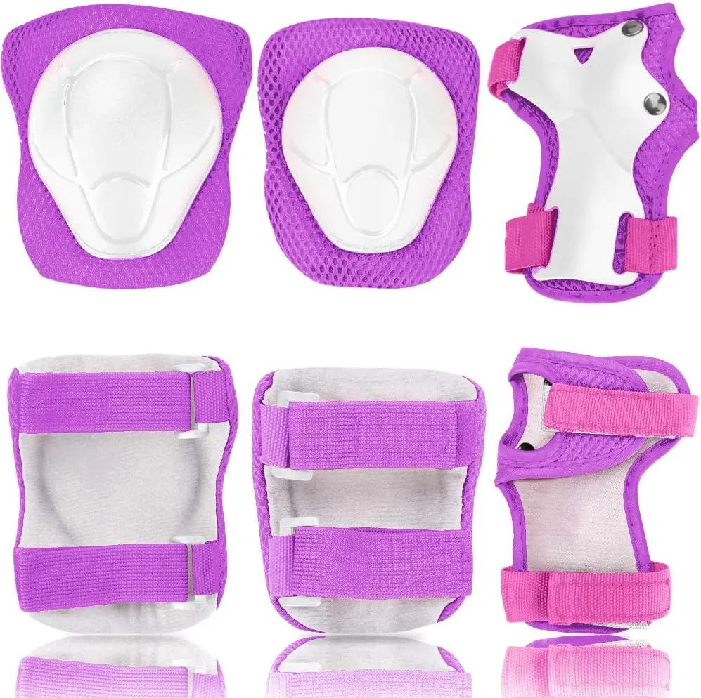 KAMUGO Kids Bike Helmet, Toddler Helmet for Ages 2-8 Boys Girls with Sports Protective Gear Set Knee Elbow Wrist Pads for Skateboard Cycling Scooter Rollerblading