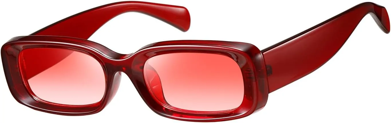kimorn Retro Rectangle Sunglasses for Women Men Thick Frame Sun Glasses UV Protection Shades K1703