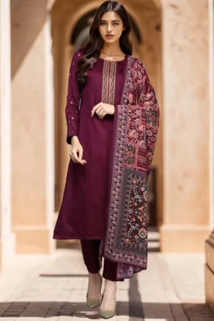 Maroon Pure Cotton Ethnic Motifs Straight Suit Set