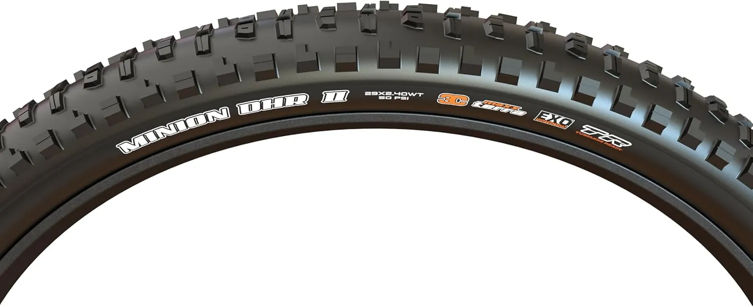 MAXXIS Minion DHR II - 3C MaxxTerra - 26, 27.5, 29 - DH, EXO , DD, EXO - E50 Rating, Tubeless | Excellent Braking and Cornering Traction in Steep Terrain