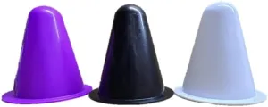 Mini Agility Cones for Kids Sports,Indoor Outdoor Training (3 inch,3 Colors, Pack of 300), Black White Purple