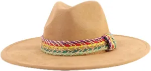 Premium Banded Suede Fedora Beige