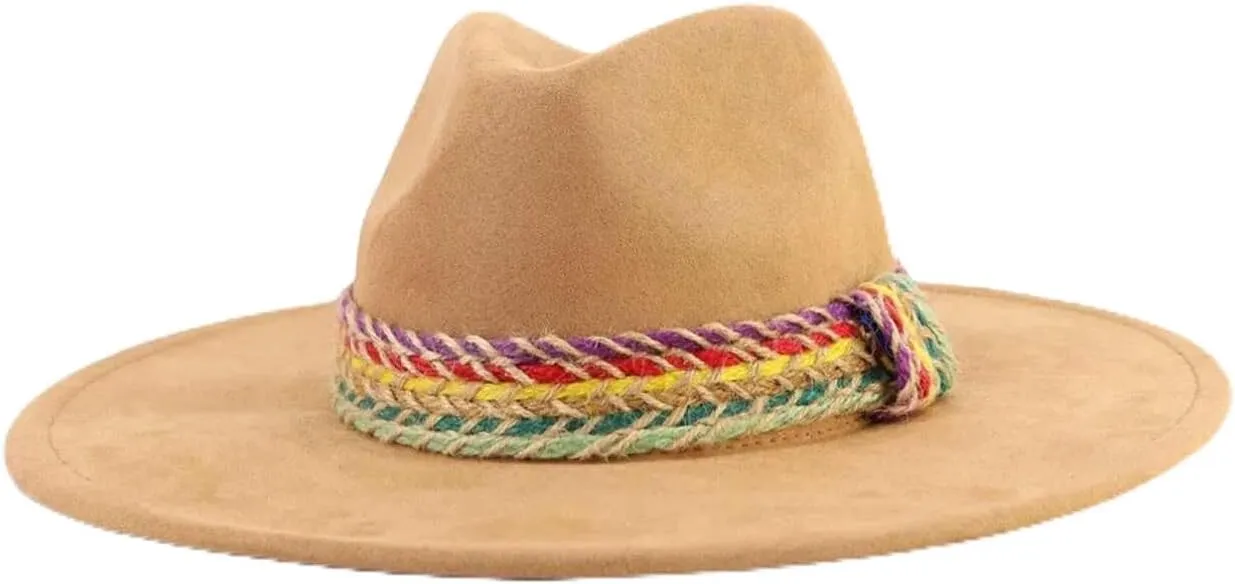 Premium Banded Suede Fedora Beige