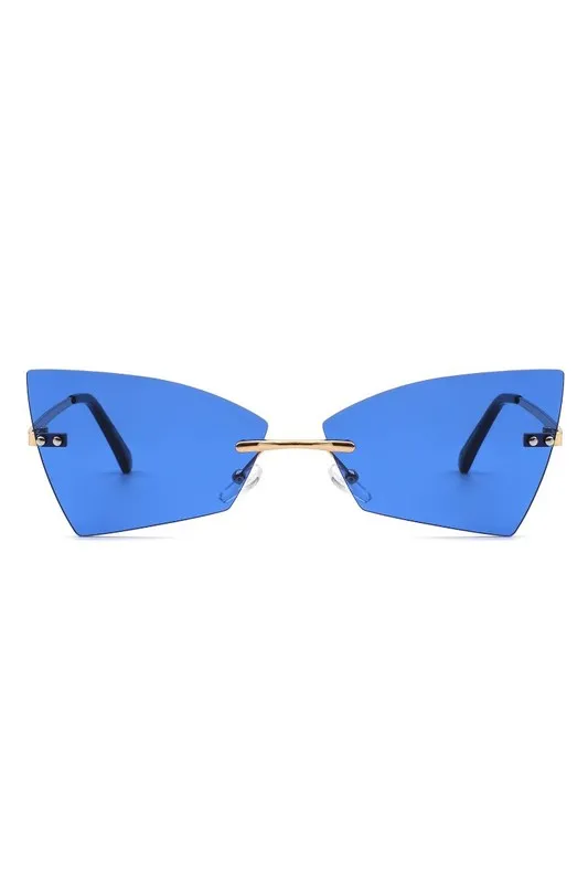 Rimless Geometric Triangle Fashion Sunglasses