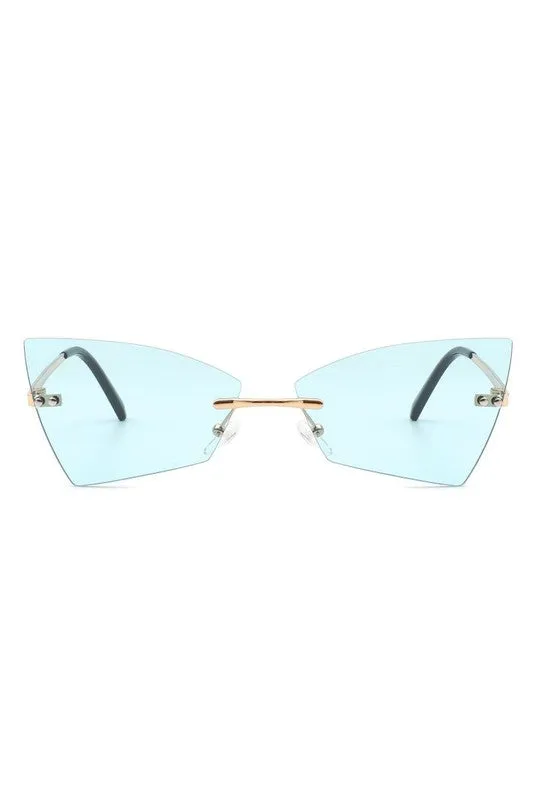 Rimless Geometric Triangle Fashion Sunglasses