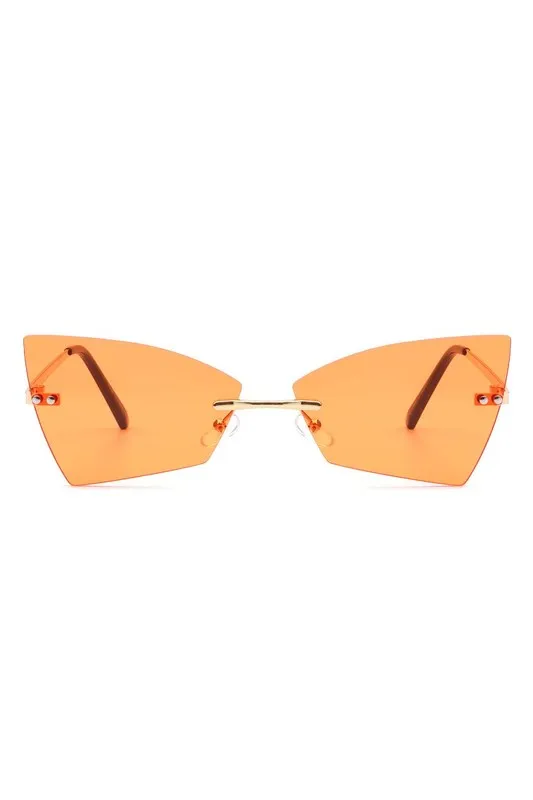 Rimless Geometric Triangle Fashion Sunglasses