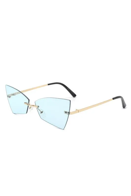 Rimless Geometric Triangle Fashion Sunglasses