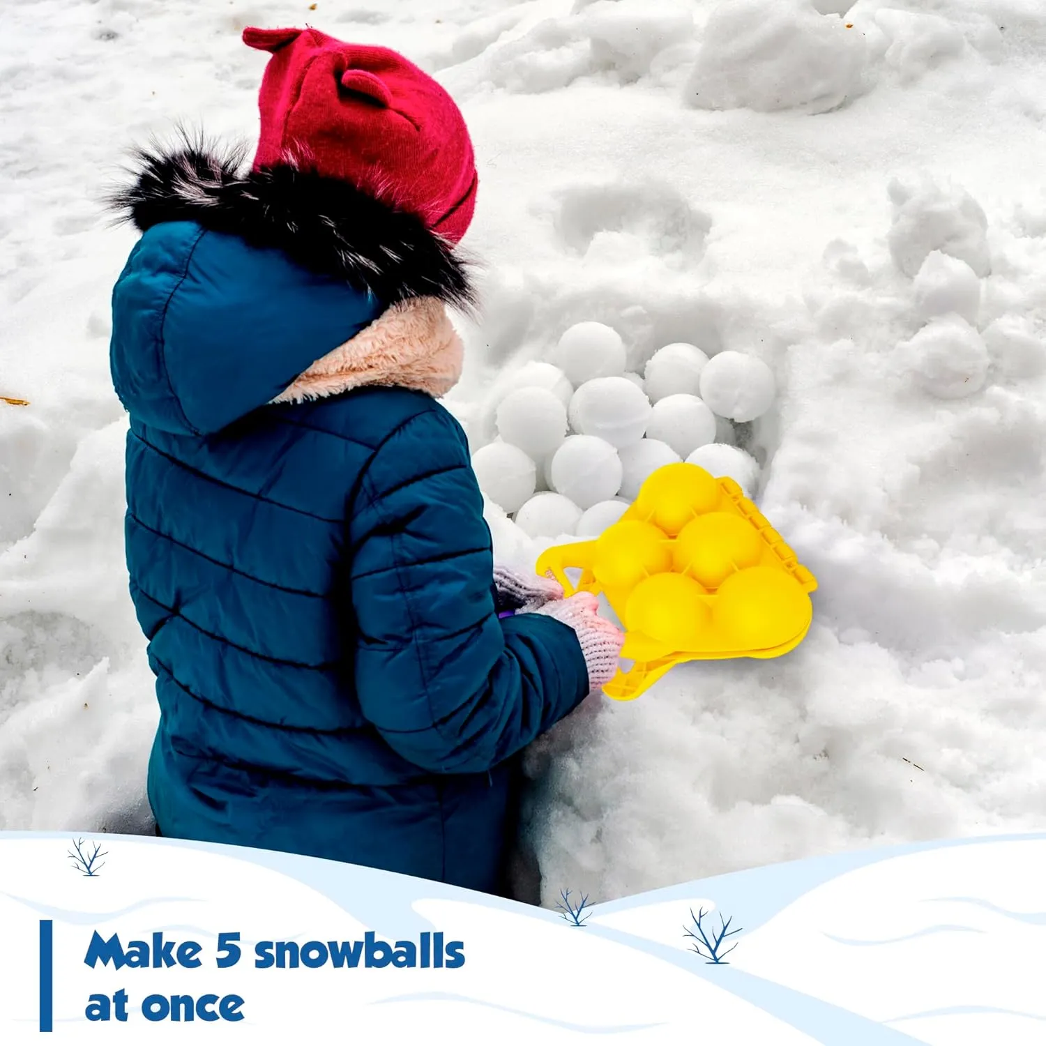 Slippery Racer 5 in 1 Snowball Maker, Red