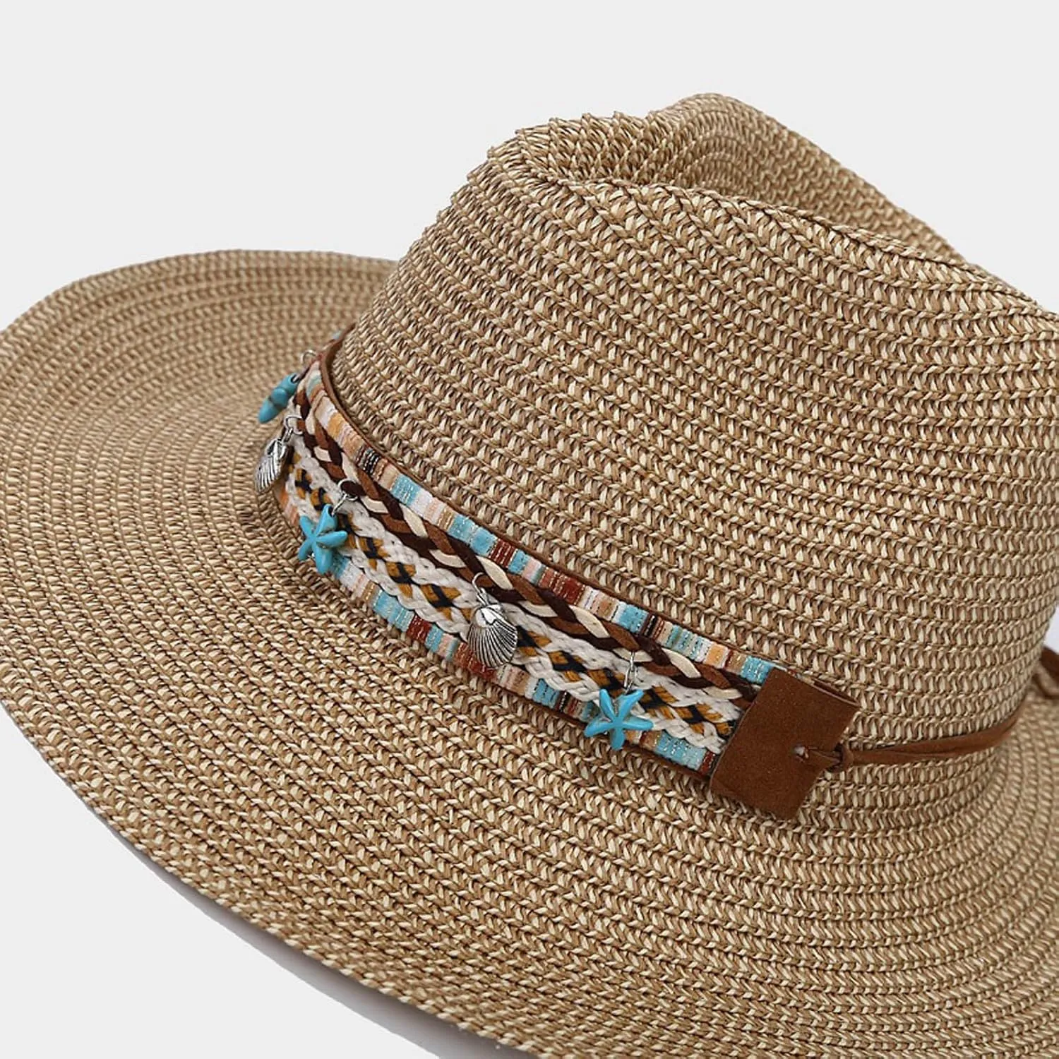 Sun Hats for Women Uv Protection Straw Hat Western Cowboy Hat Summer Panama Hats Ladies Beach Jazz Cap