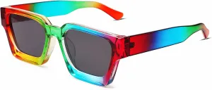 VANLINKER Thick Square Sunglasses for Men Women Retro Chunky Rectangle Shades UV400 Protection VL9731