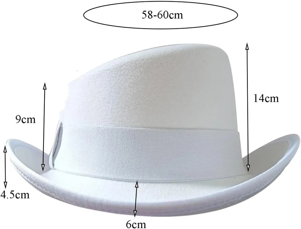 Vogrtcc Men Women Fashion Asymmetric Fedora Party Hat Magic Hat