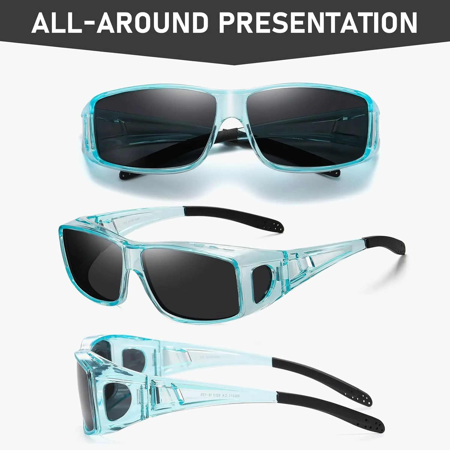 Wzerry Fit Over Glasses Sunglasses for Women Men, Polarized Oversized Sun Glasses for Prescription Glasses UV400 Protection