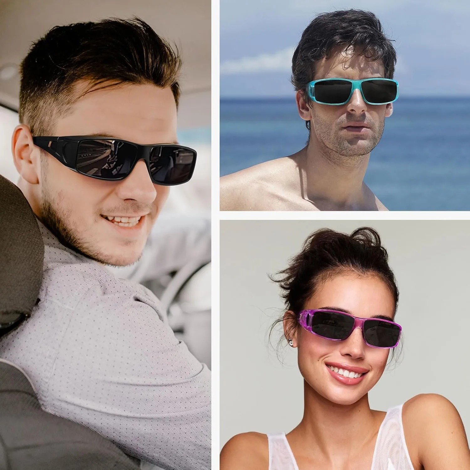 Wzerry Fit Over Glasses Sunglasses for Women Men, Polarized Oversized Sun Glasses for Prescription Glasses UV400 Protection