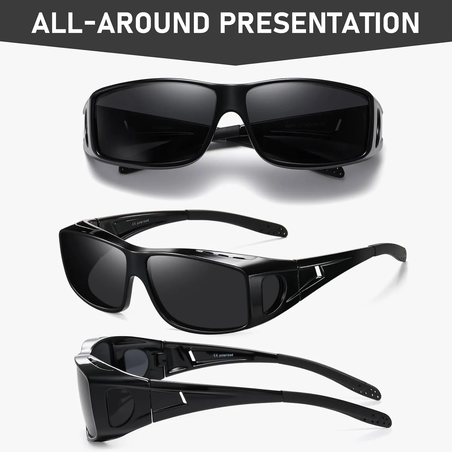 Wzerry Fit Over Glasses Sunglasses for Women Men, Polarized Oversized Sun Glasses for Prescription Glasses UV400 Protection