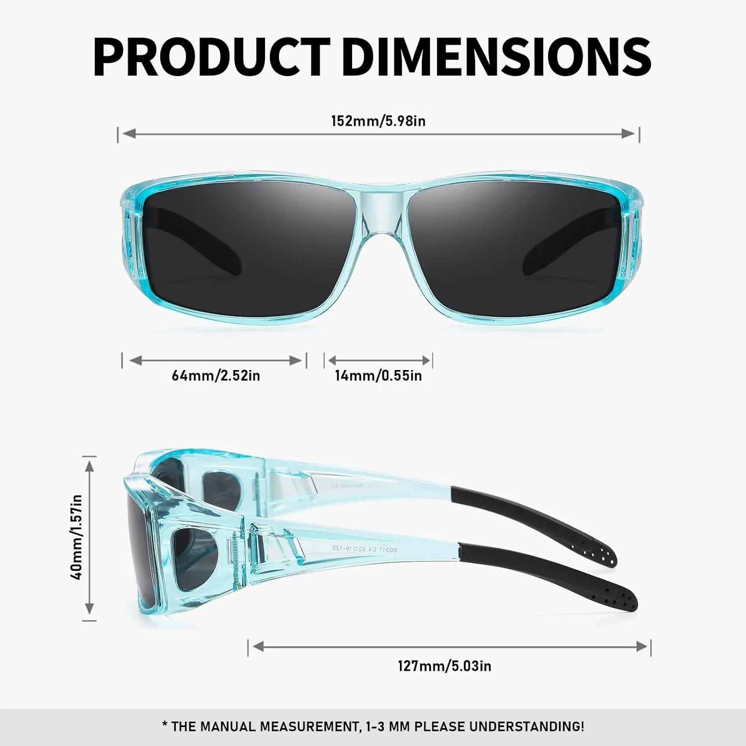 Wzerry Fit Over Glasses Sunglasses for Women Men, Polarized Oversized Sun Glasses for Prescription Glasses UV400 Protection