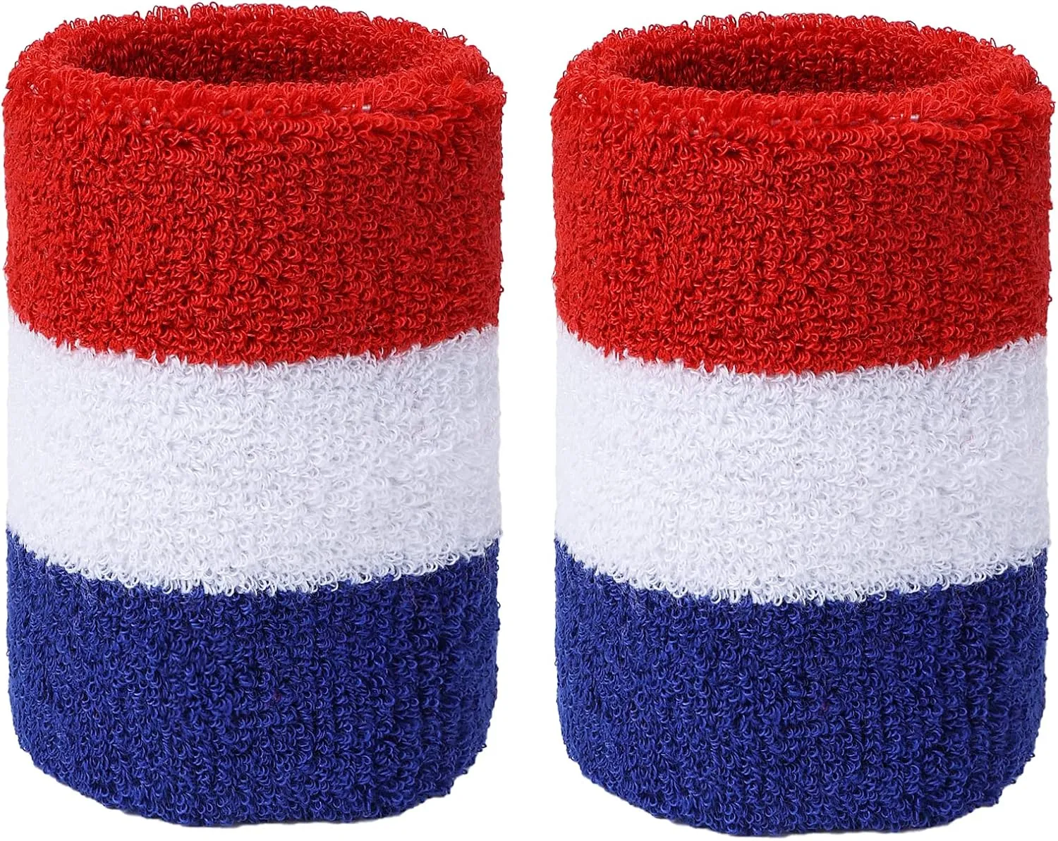 Yolev Striped Wrist Sweatbands Moisture Wicking Sweat Absorbing Cotton Sweat Band for Men and Women Athletic Cotton Terry Cloth Wristbands